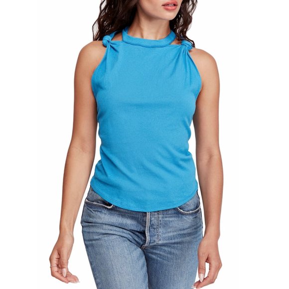 Free People Tops - Free People Womens Blue Twist Tank Top Size XS